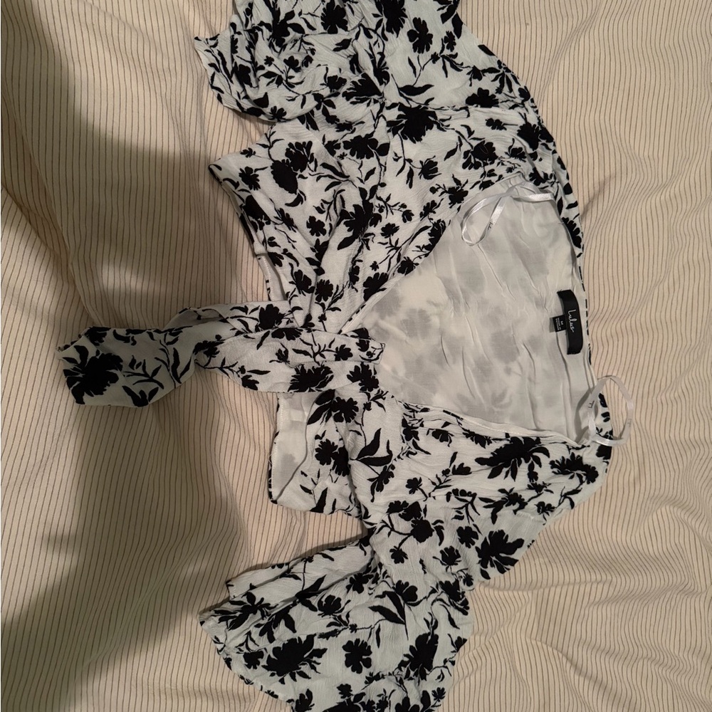 Lulus Floral Black and White matching set